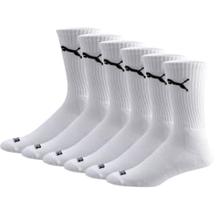 Men's Crew Socks [6 Pack], WHITE / BLACK, extralarge